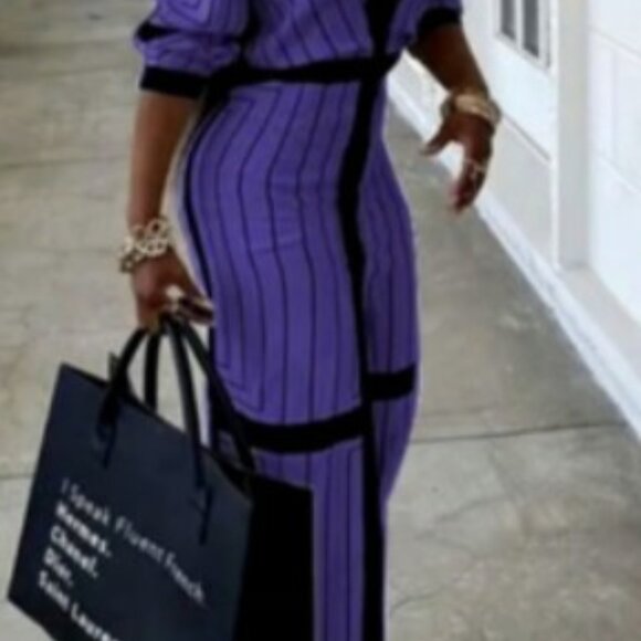 Be the boss!! Amazing Purple Button Down Women's Collared Shirt Maxi Dress - 2X - Picture 2 of 12